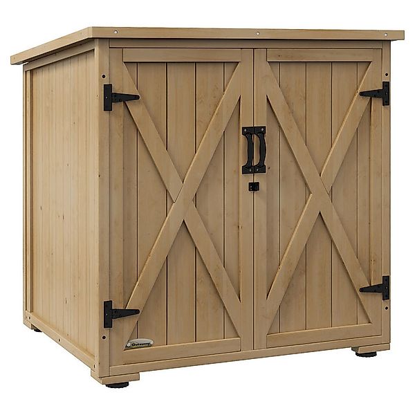 Outsunny Gartenschrank natur Polypropylen B/H/L: ca. 88x77,5x90 cm günstig online kaufen