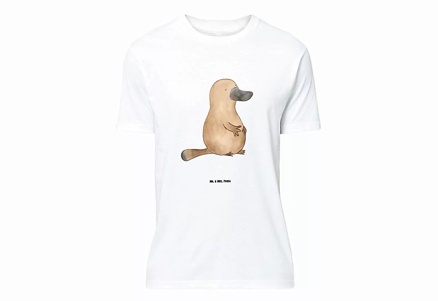 Mr. & Mrs. Panda T-Shirt Schnabeltier mutig - Weiß - Geschenk, T-Shirt, Url günstig online kaufen