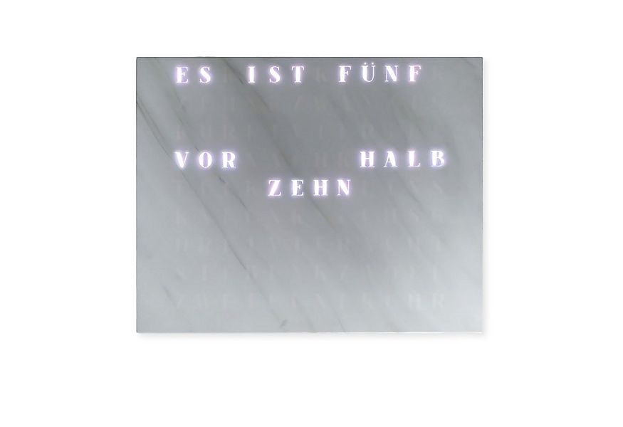 build-yours.de Wanduhr WordClock Jupiter Weißer Marmor Optik-Wortuhr in Deu günstig online kaufen
