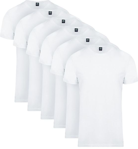 Suitable Obambo T-Shirt Rundhalsausschnitt Weiß 6-Pack - Größe M günstig online kaufen