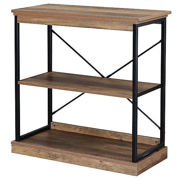 HOMCOM Industrielles Bücherregal, Bücherregal aus braunem Holz und schwarze günstig online kaufen