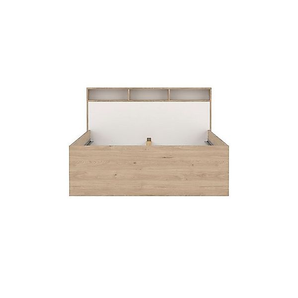 ebuy24 Bett Ikast Bett 140x200cm, 2 Schubladen, 3 Ablagen Eich günstig online kaufen