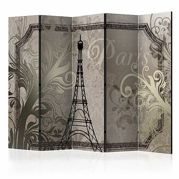 5-teiliges Paravent - Vintage Paris - Gold Ii [room Dividers] günstig online kaufen