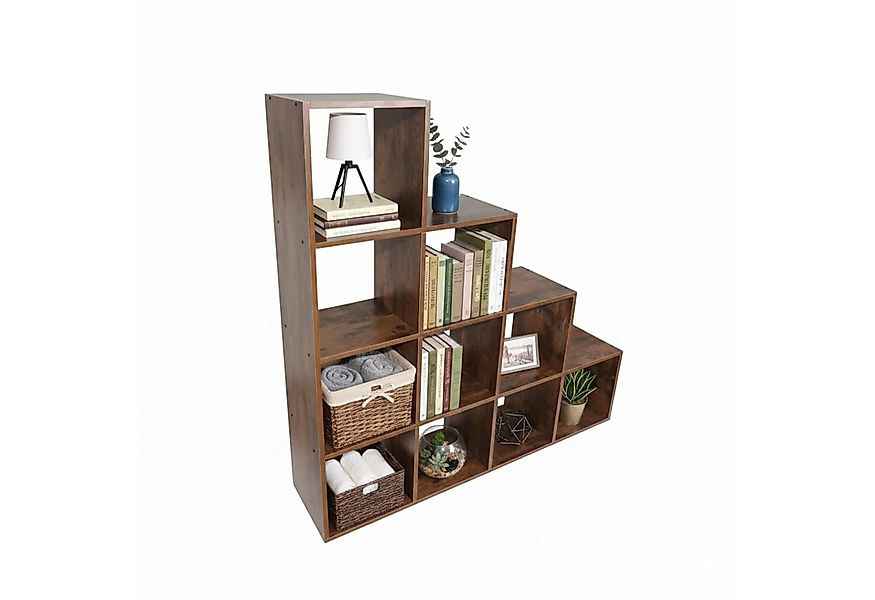relaxdays Bücherregal Stufenregal 10 Fächer günstig online kaufen