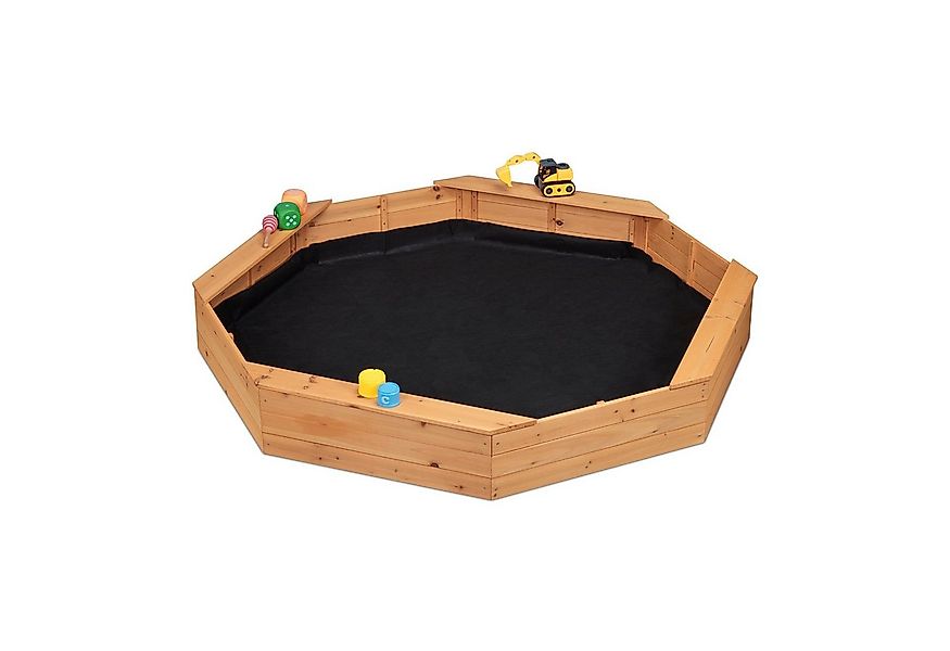 relaxdays Sandkasten Achteck mit Vlies günstig online kaufen