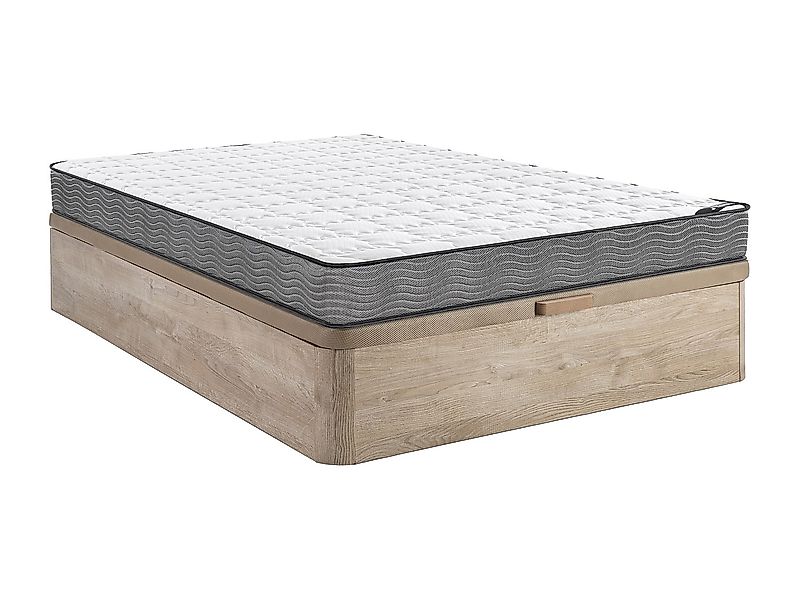 Set aus Bettgestell mit Bettkasten + Taschenfederkernmatratze - 140 x 190 c günstig online kaufen