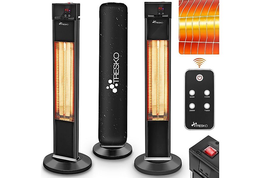 TRESKO Heizstrahler Infrarot Stand-Heizstrahler Wärmestrahler Fernbedienung günstig online kaufen