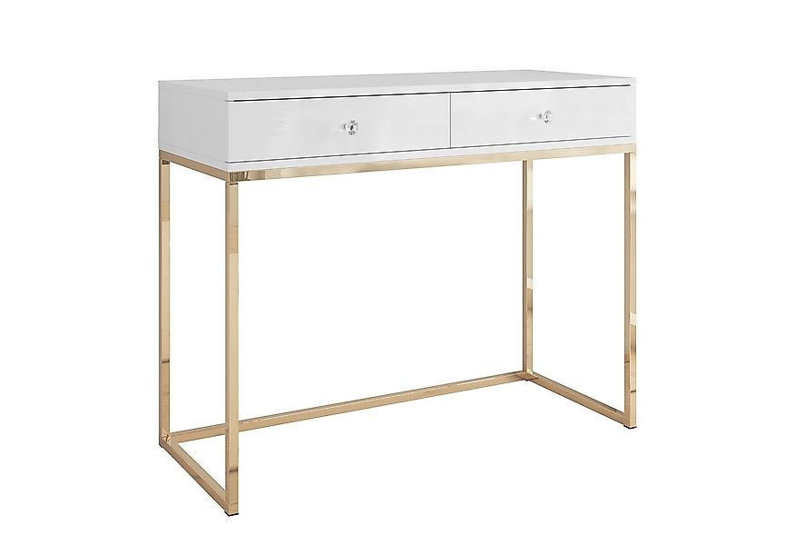 Lookway Konsolentisch BLANCO mit Schubladen Gold Chrom günstig online kaufen