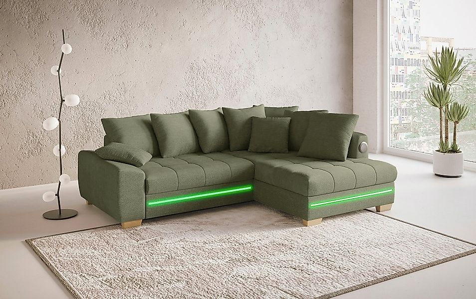 Mr. Couch Ecksofa "Nikita II, L-Form", mit Kaltschaum, RGB-LED, Soundsystem günstig online kaufen