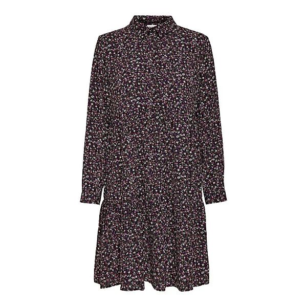 Jdy Piper Aop Kurzes Kleid 40 Black / Aop Fuschia Pink / Vivid Viola Fleur günstig online kaufen