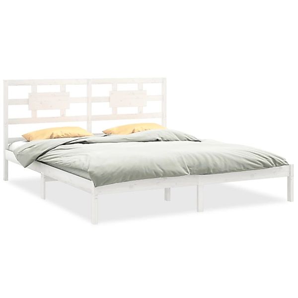 vidaXL Massivholzbett Weiß 200x200 cm1090985 günstig online kaufen