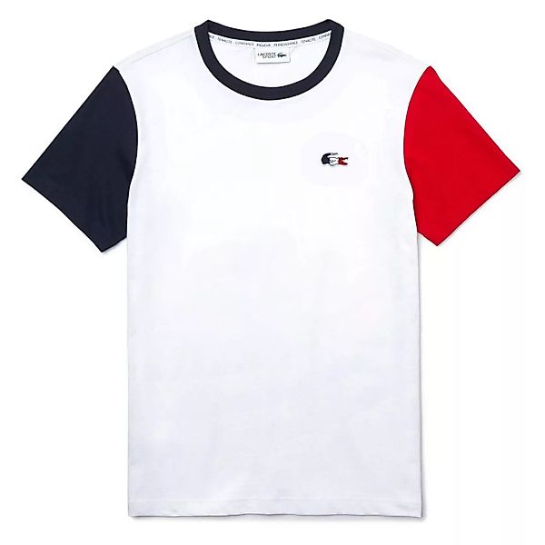 Lacoste Th3745-00 Kurzärmeliges T-shirt S White / Navy Blue-Red günstig online kaufen