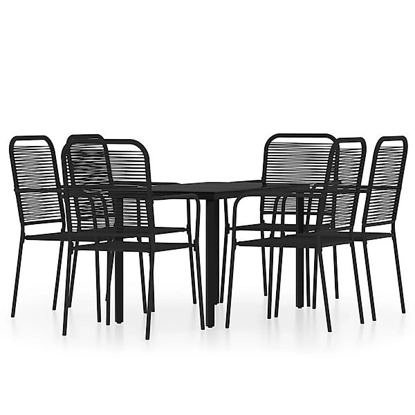 vidaXL 7-Tlg Garten-Essgruppe Schwarz 3099140 günstig online kaufen