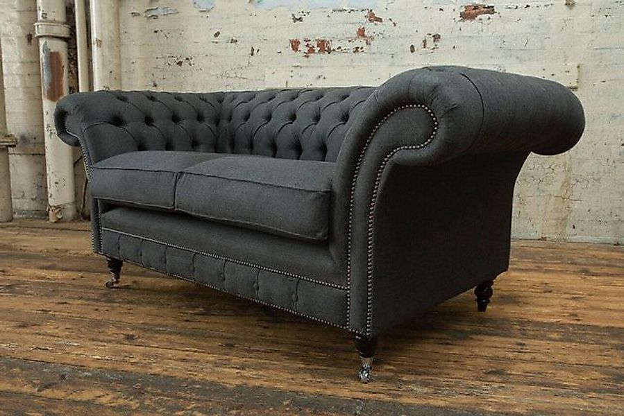 Xlmoebel 2-Sitzer Neu Chesterfield England Sofa mit Webstoff Microfaser Pol günstig online kaufen