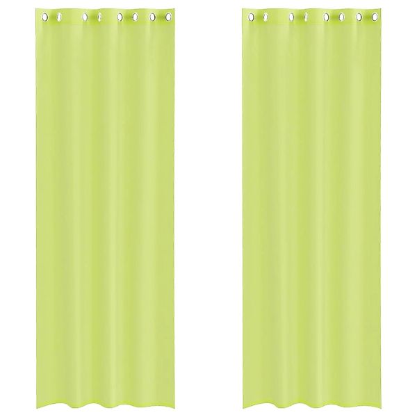 vidaXL Voile Vorhänge mit Ösen 2 Stk Apfelgrün 140x260 cm 4102057 günstig online kaufen