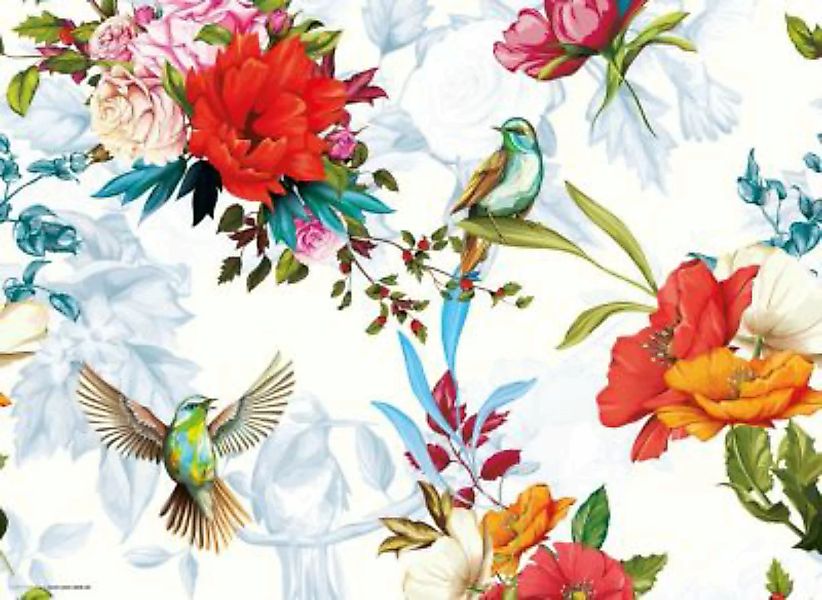 tischsetmacher Tischset Platzsets abwaschbar - Bunte Kolibris mit Wildblume günstig online kaufen