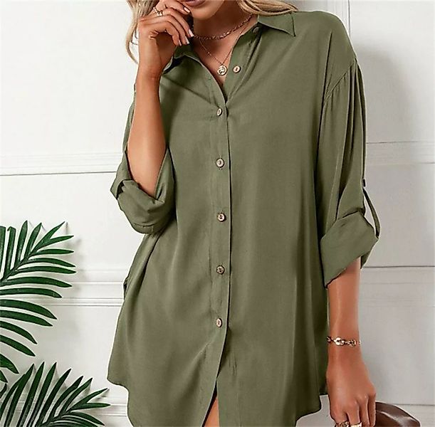 AFAZ New Trading UG Sommerkleid Damen kleid Langarm Hemdkleid Einreihige An günstig online kaufen