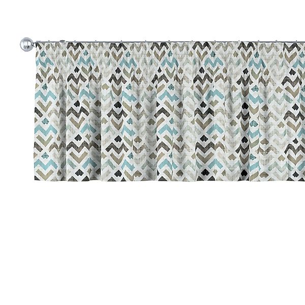 Kurzgardine mit Kräuselband, blau-beige, 130 x 40 cm, Modern (141-93) günstig online kaufen