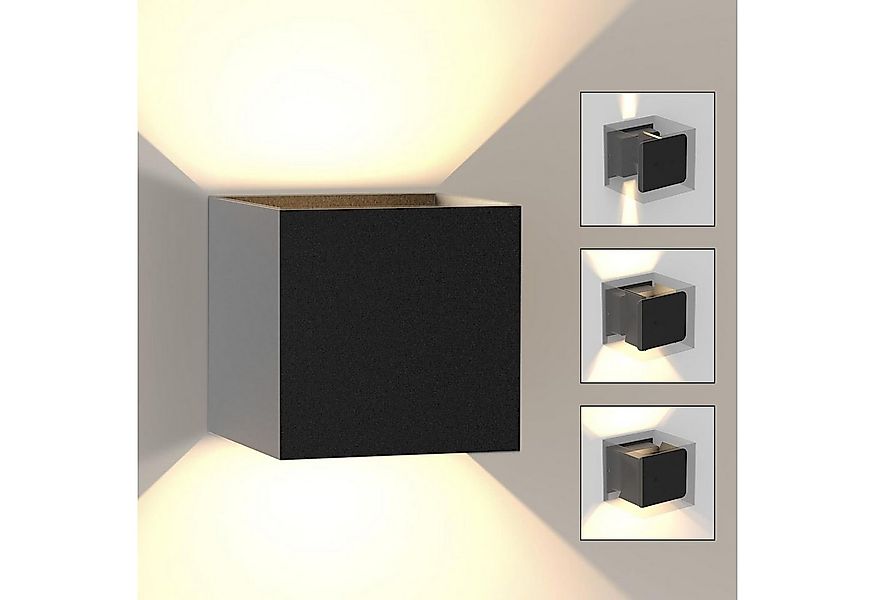 ZMH LED Wandleuchte Außenwandleuchte Schwarz Up Down 7W Wandstrahler Wand T günstig online kaufen