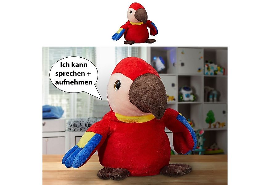 CEPEWA Plüschfigur Sprechender Papagei Aufnahme Wiedergabe 18x12,5x10cm Pol günstig online kaufen