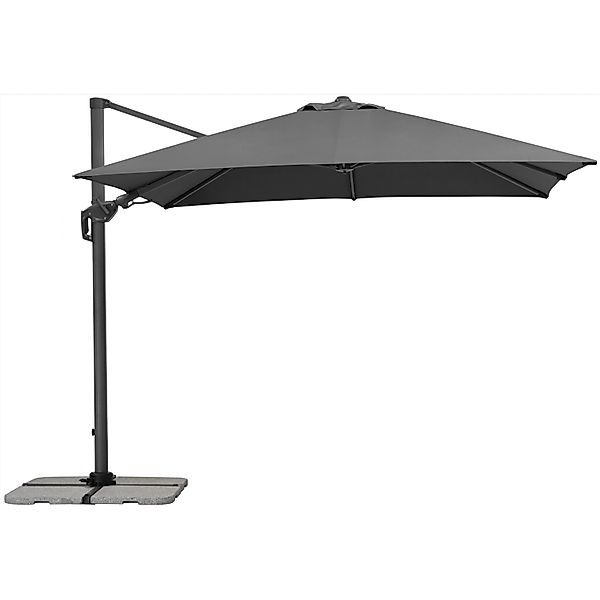 Schneider Ampelschirm Rhodos 300 cm x 300 cm Anthrazit mit Kurbelmechanik günstig online kaufen