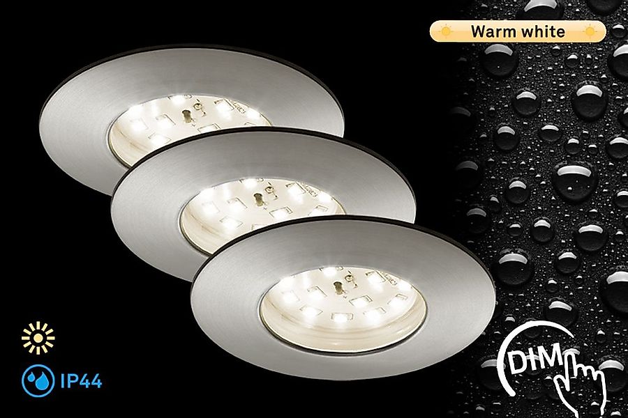 Briloner Leuchten LED Einbauleuchte »ATTACH DIM«, 3er-Set, LED fest verbaut günstig online kaufen
