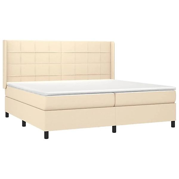 vidaXL Boxspringbett mit Matratze Creme 200x200 cm Stoff 3131462 günstig online kaufen