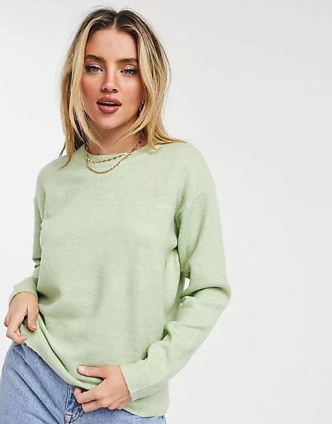 ASOS DESIGN – Oversize-Pullover mit Rundhalsausschnitt in Grün günstig online kaufen