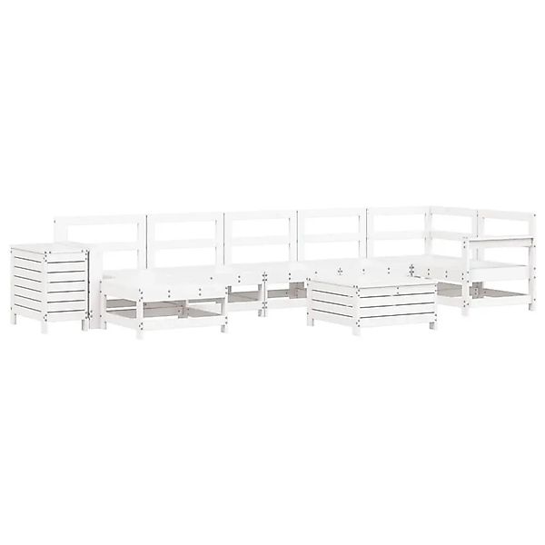 vidaXL 9-Tlg Garten-Sofagarnitur Weiß Massivholz Kiefer 3250657 günstig online kaufen