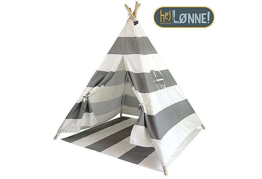Hej Lønne Tipi-Zelt Tipi Zelt für Kinder grau gestreift Kinderzelt, (6er Se günstig online kaufen