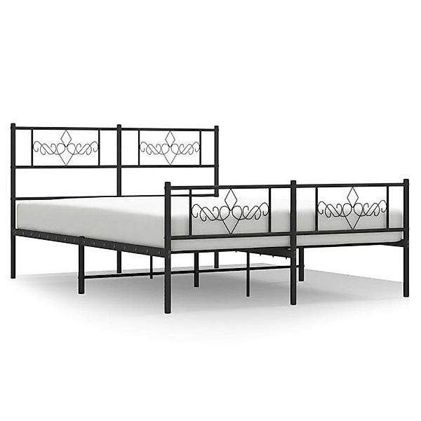 vidaXL Bettgestell, Bettrahmen mit Kopf- und Fußteil Metall Schwarz 120x190 günstig online kaufen