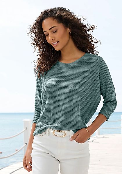 Vivance Langarmshirt "mit modischer Waffelstruktur", aus bügelfreier Strick günstig online kaufen
