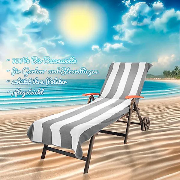 KiNZLER Strandtuch »Frottier-Liegenbezug, 100% Baumwolle«, (1 St., Strandtu günstig online kaufen