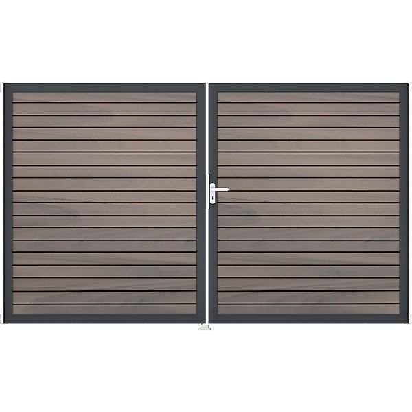 GroJa Steckzaun-Tor Solid-Rhombus 2-flg. DB703 DIN Rechts Bi-Color Co-Ex. günstig online kaufen