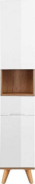 welltime Hochschrank Lund Badschrank skandinavisches Design mit viel Staura günstig online kaufen