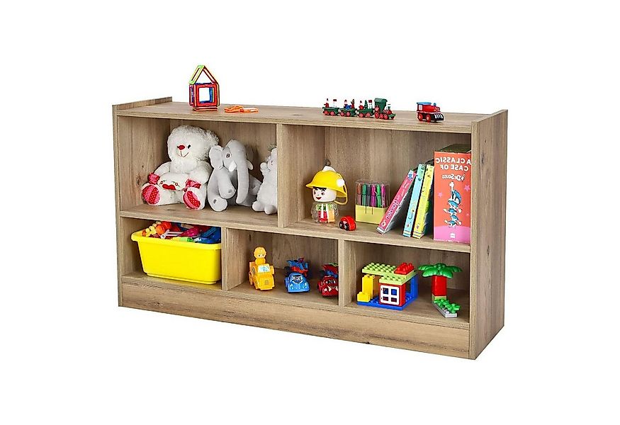 KOMFOTTEU Kinderregal Bücherregal, mit 5 Fächern, Rutschfesten Fußpolstern günstig online kaufen