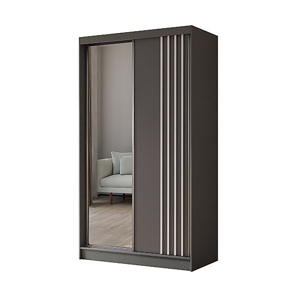 Compleo Schwebetürenschrank mit Lamellen MALTA, Garderobenschrank, günstig online kaufen