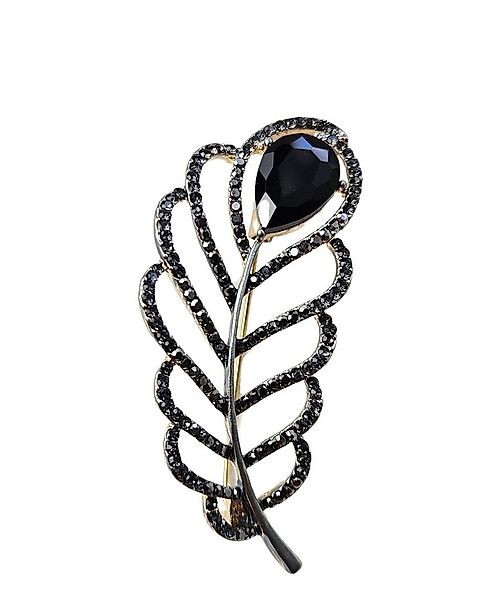 MayTree Brosche "Feder", brilliant mit schwarzem Strass (Stück, 1-tlg), sil günstig online kaufen