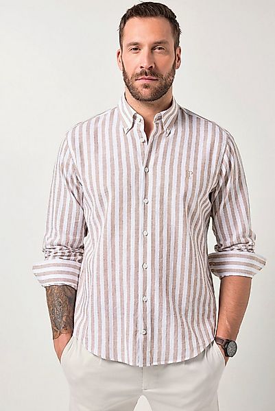 JP1880 Businesshemd Streifenhemd Langarm Leinenmix Buttondown-Kragen günstig online kaufen