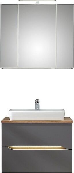 Saphir Badmöbel-Set »Quickset 2-teilig, Keramik-Aufsatzbecken mit LED-Spieg günstig online kaufen