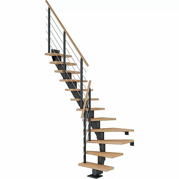 Dolle Mittelholmtreppe Frankfurt Buche Anthrazit GH bis 301 cm 1/4 - gew. 7 günstig online kaufen