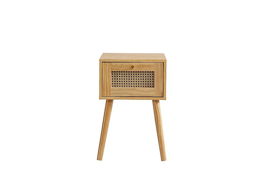 Flieks Nachttisch, Nachttisch mit Schublade und Rattan-Oberfläche günstig online kaufen