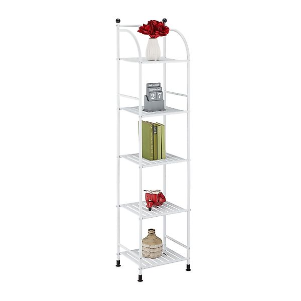 relaxdays Standregal Schmales Standregal mit 5 günstig online kaufen
