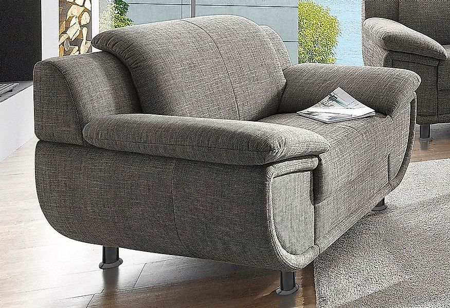 TRENDMANUFAKTUR Sessel "Rondo, Breite 121 cm, breite Armlehnen, Füße schwar günstig online kaufen