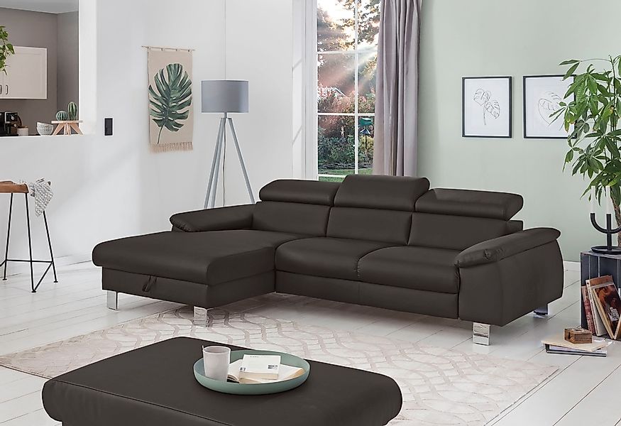 COTTA Ecksofa "Komaris L-Form, B: 244 cm" mit Kopfteilverstellung, optional günstig online kaufen