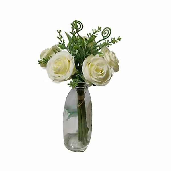 HTI-Living Kunstblume Rosenstrauß in Vase Flora weiß günstig online kaufen