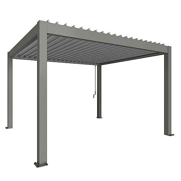 Biohort Pergola 4 m x 3,5 m  Quarzgrau/Silber-Metallic günstig online kaufen