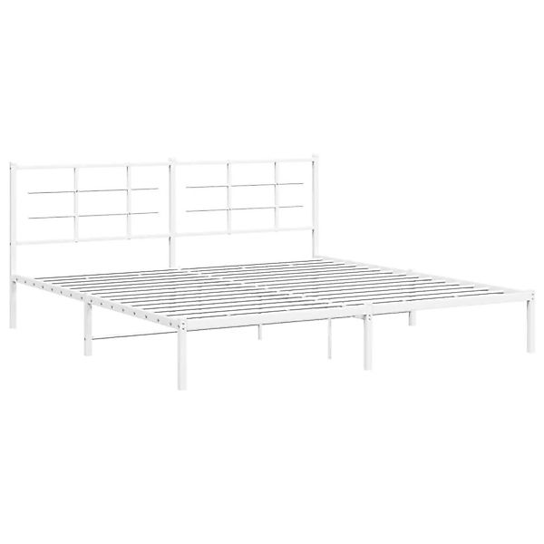 vidaXL Bettgestell mit Kopfteil Metall Weiß 193x203 cm 355616 günstig online kaufen