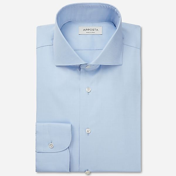 Hemd  einfarbig  hellblau baumwollstretch twill, kragenform  niedriger spre günstig online kaufen