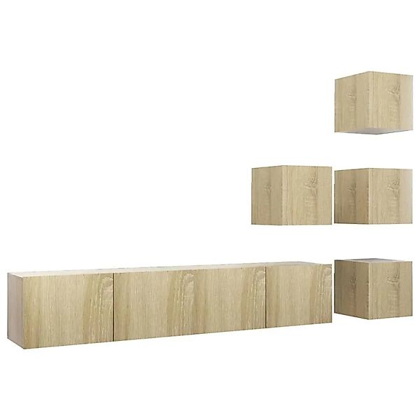 vidaXL 6-Tlg TV-Schrank-Set Sonoma-Eiche Holzwerkstoff 3079036 günstig online kaufen